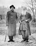Tolstói con Máximo Gorki, foto de 1900