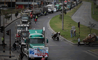 Aspecto de la protesta adelantada el 14 de febrero por la ACC en Bogotá. Mauricio Dueñas, EFE